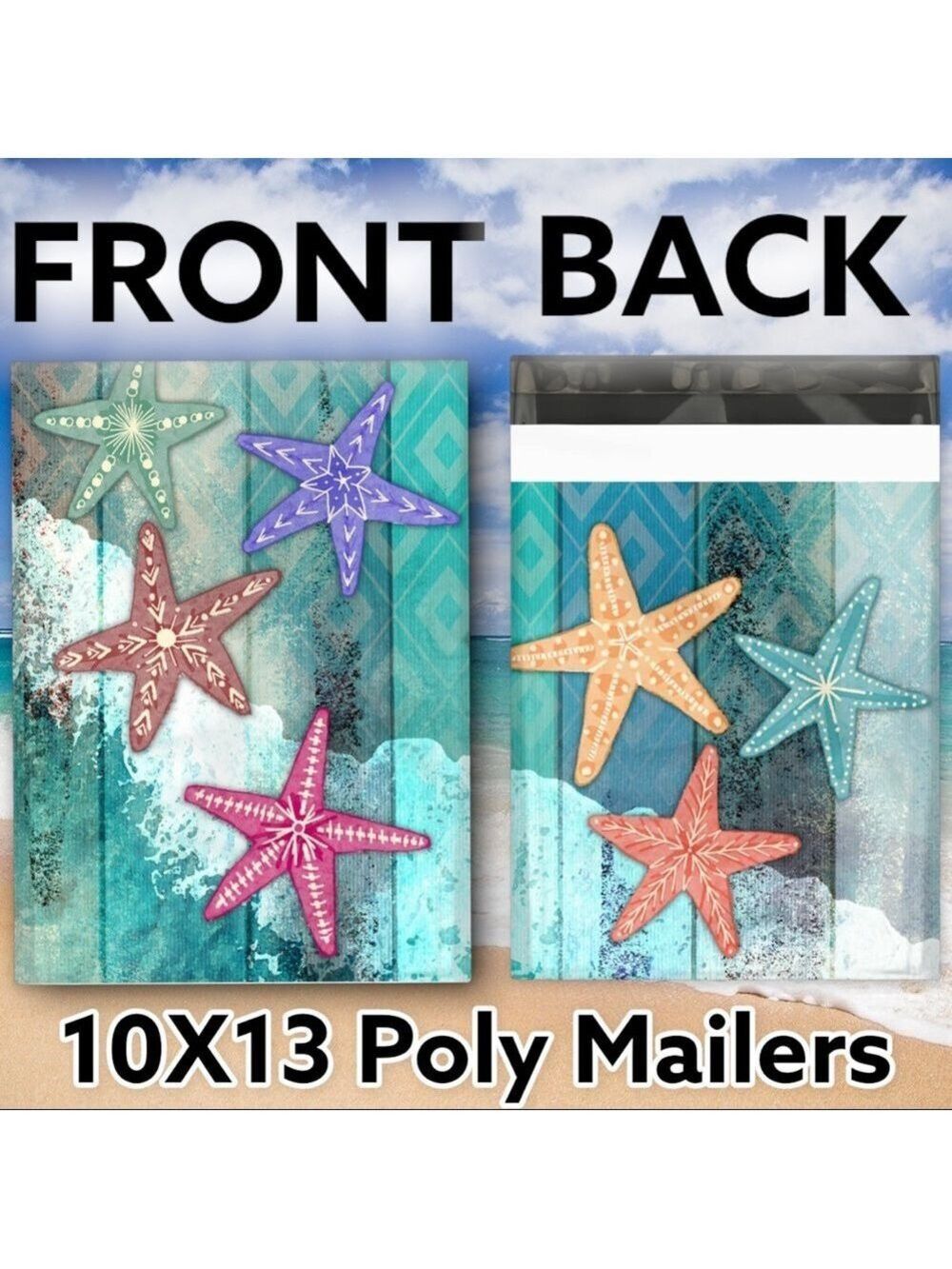 25 10X13 Poly Mailers Sea Star Ocean Fish Shipping Envelopes Bags PRICE IS FIRM - Picture 11 of 14